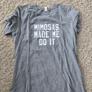 Gray Graphic Tee with White Text